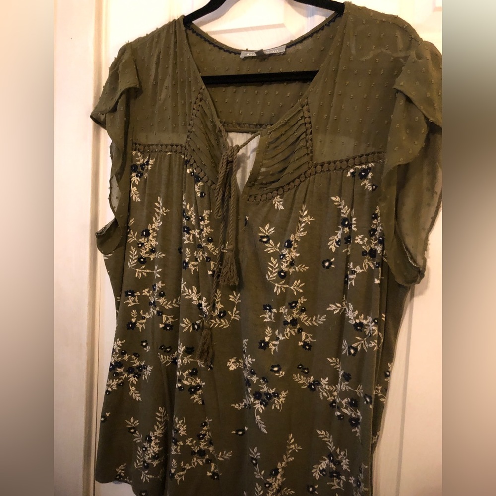 Daniel Rainn Stitch Fix XXL Green blouse
